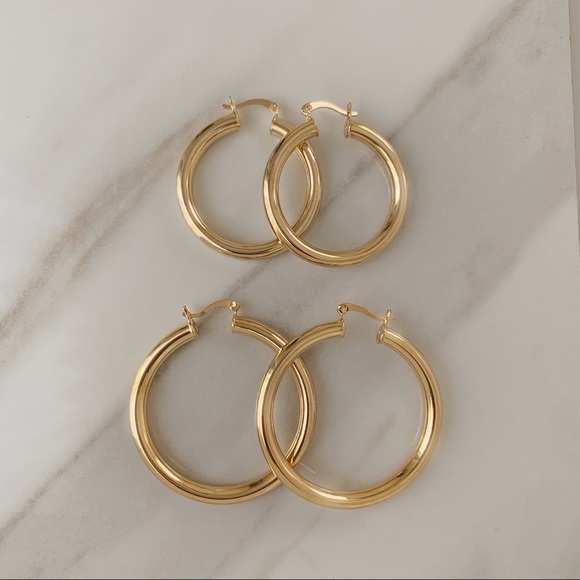 11thstreet Jewelry - Tube Hoops | 18k Gold Filled